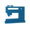 Blue Sewing machine icon isolated on transparent background.