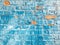 Blue shabby brick wall