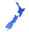 Blue shaded New Zealand map