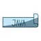 Blue shading silhouette label text of java