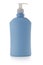 Blue shampoo bottle