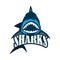 Blue sharks logo with text space for your slogan / tag line