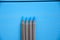 Blue sharp pencil. blue color stationery. school supplies blue color