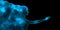 Blue shining star universe in the shape of a woman's profile silhouette with outstretched hand on a black background