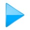 Blue shiny 3d arrow. Play icon