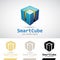 Blue Shiny 3d Cube Logo Icon