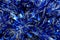 Blue shiny christmas tinsel texture for decoration