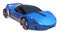 Blue shiny conceptual sports car of the future.