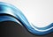Blue shiny glossy waves abstract background