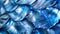 Blue shiny iridescent pearl background with waves