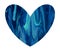 Blue shiny marble heart.Design for Valentines day