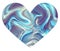 Blue shiny marble heart.Design for Valentines day