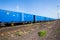 Blue Shipping Containers Train