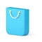 Blue shopping bag customer purchase goods buying commercial retail isometric 3d icon vector