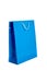 Blue shopping bag on white