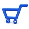 Blue shopping cart, 3d
