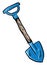 Blue shovel, illustration, vector