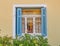 Blue shutters vinage window