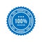 Blue sign 100 percent satisfaction guarantee. Flat vector illustration EPS 10