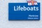 Blue sign of the Montrose Lifeboats Station