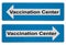 Blue sign Vaccination center