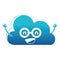 Blue silhouette cheerful natural cloud weather kawaii