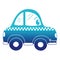 Blue silhouette kawaii happy taxi car transport