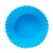 Blue silicone cupcake baking dish on a white background isolated, no shadow