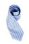Blue silk necktie over white background