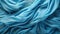 Blue silky background with folds. Natural blue transparent textile. Ai generated. folded pleats.