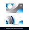 Blue silver grey business card vector design template