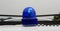 Blue siren signal lamp for warning, flashing light on vehicle, industry detail