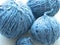 Blue skeins of yarn