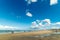 Blue skies above the beach of Zandvoort aan Zee, The Netherlands