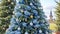 Blue Skies and Baubles: Christmas Trees Adorned in Elegance\\\