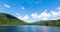 Blue skies and clouds over Lonesome lake