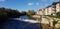 Blue skies over the river in Wetherby Leeds West Yorkshire