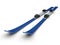 Blue skis on white background