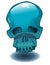 Blue Skull Vector Illustration.