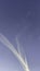 Blue sky and airplane, vapor trail