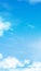 Blue sky with altostratus clouds background,Vector Cartoon sky with cirrus clouds, Concept all seasonal vertical banner in sunny