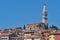 Blue sky backdrop in Rovinj: Church of St Euphemia