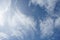 Blue sky background with tiny clouds, Cirrus Clouds