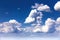 blue sky background with white cumulus clouds