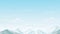 Blue sky background with white fluffy clouds. Vector cartoon horizon banner of Skyscape. Panoramic Natural Skyline for holiday