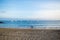 Blue sky and beach in Tenerife, Spain. Multicolored