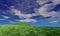 Blue sky and beautiful cloud with meadow and sunshine. Plain landscape background for summer poster. The best view for holiday.