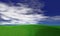 Blue sky and beautiful cloud with meadow and sunshine. Plain landscape background for summer poster. The best view for holiday.