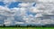 Blue sky and beautiful cloud with meadow tree