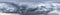 Blue sky with beautiful dark clouds before storm. Seamless hdri panorama 360 degrees angle view with zenith for use in 3d graphics